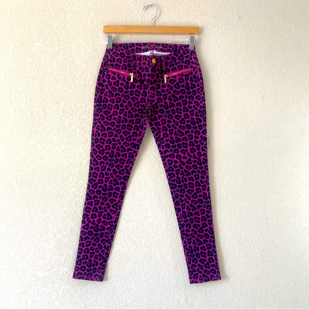 Michael Kors NWOT  Fuchsia Pink Animal Print Jeans